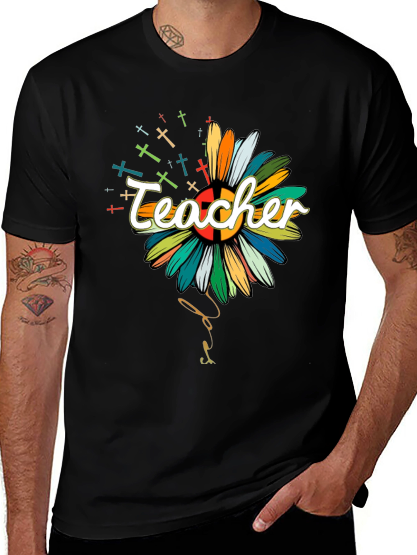 Variant 13 of Teacher Floral T-Shirt - Religious Christian Apparel
