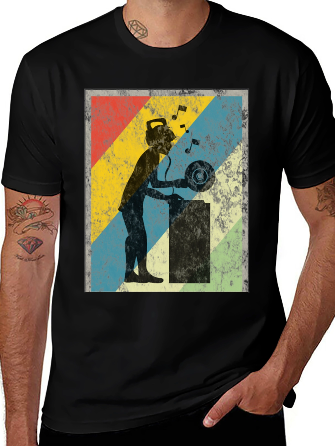 Variant 9 of Retro DJ Silhouette T-Shirt - Vintage Music Lover Tee