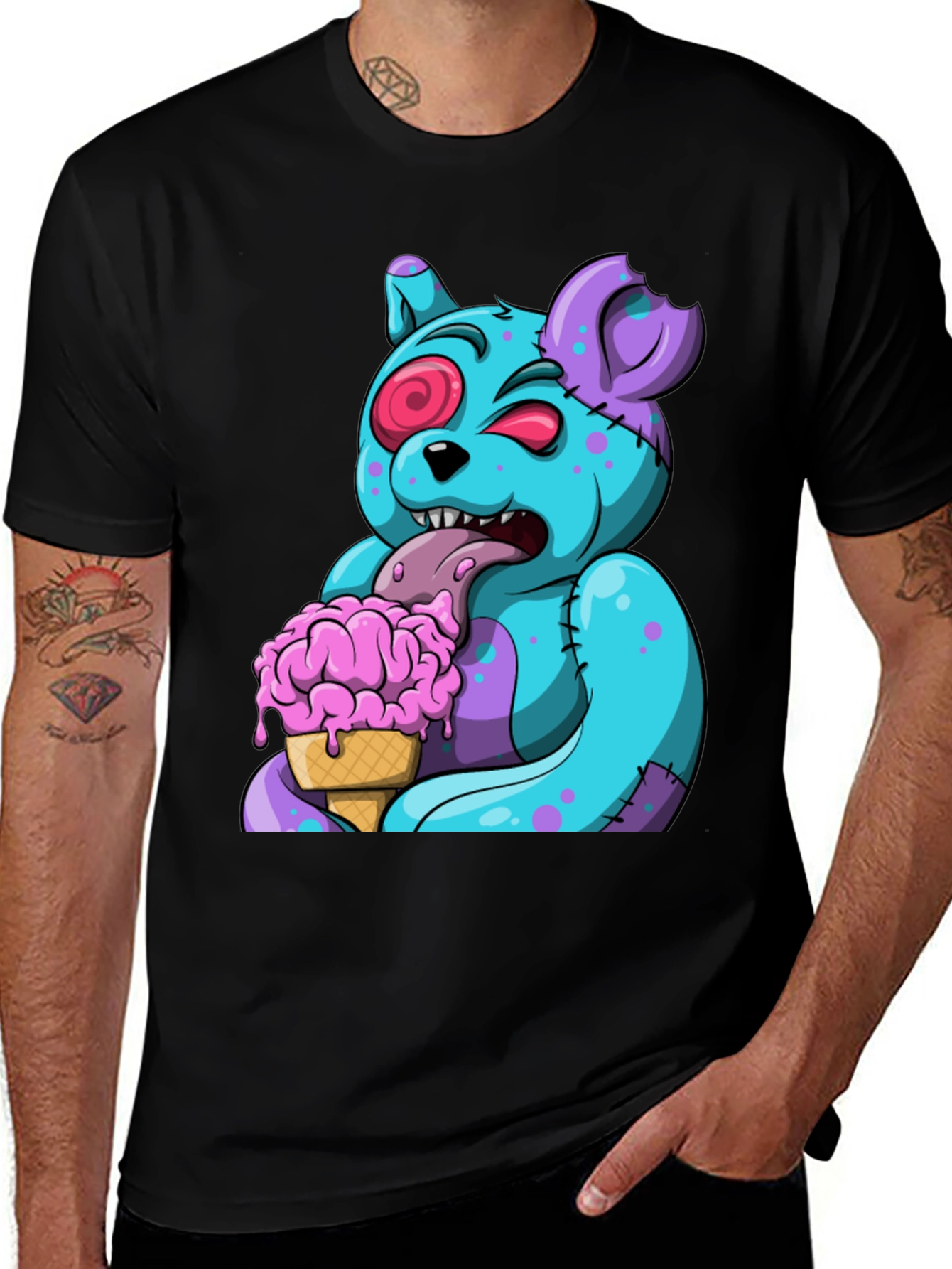 Variant 12 of Zombie Bear Brain Ice Cream T-Shirt