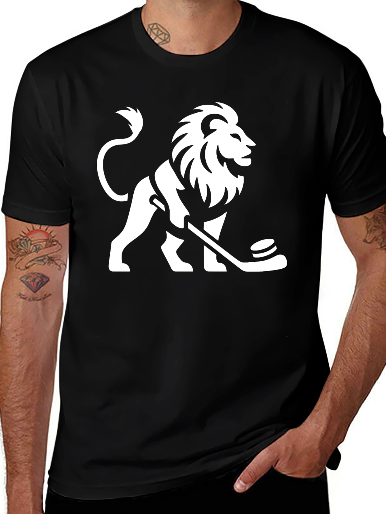 Variant 10 of Lion Hockey T-Shirt - Black Tee
