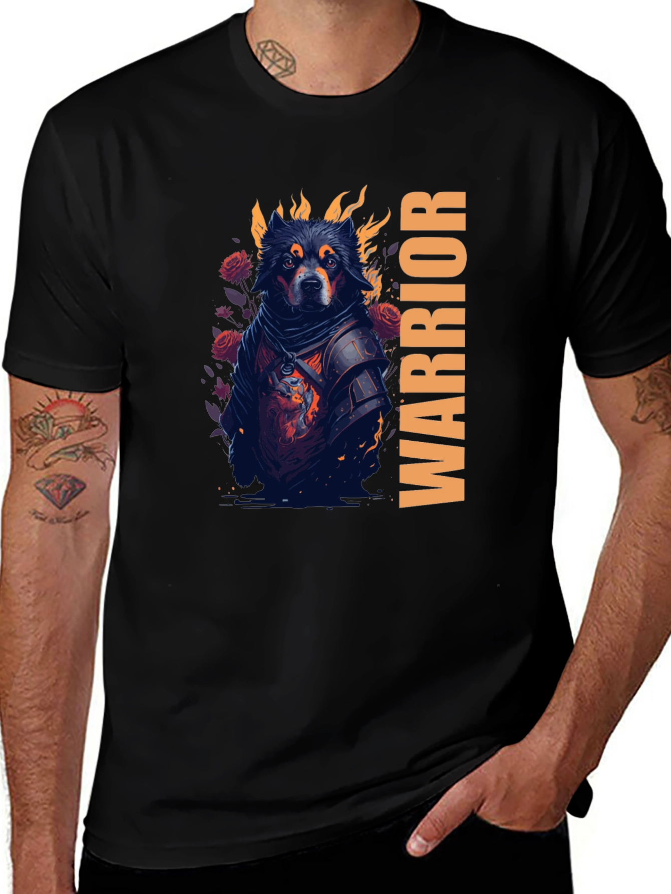 Variant 8 of Warrior Dog Graphic Tee - Black
