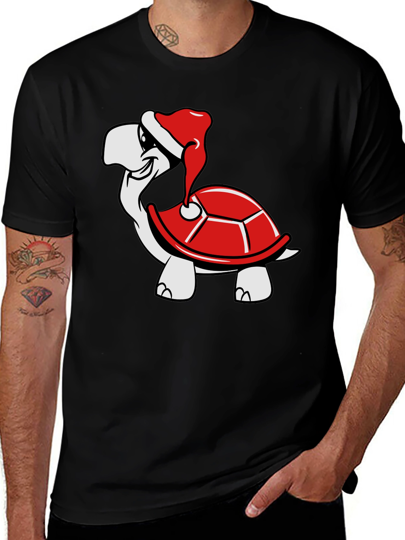 Variant 3 of Turtle with Santa Hat Graphic Tee