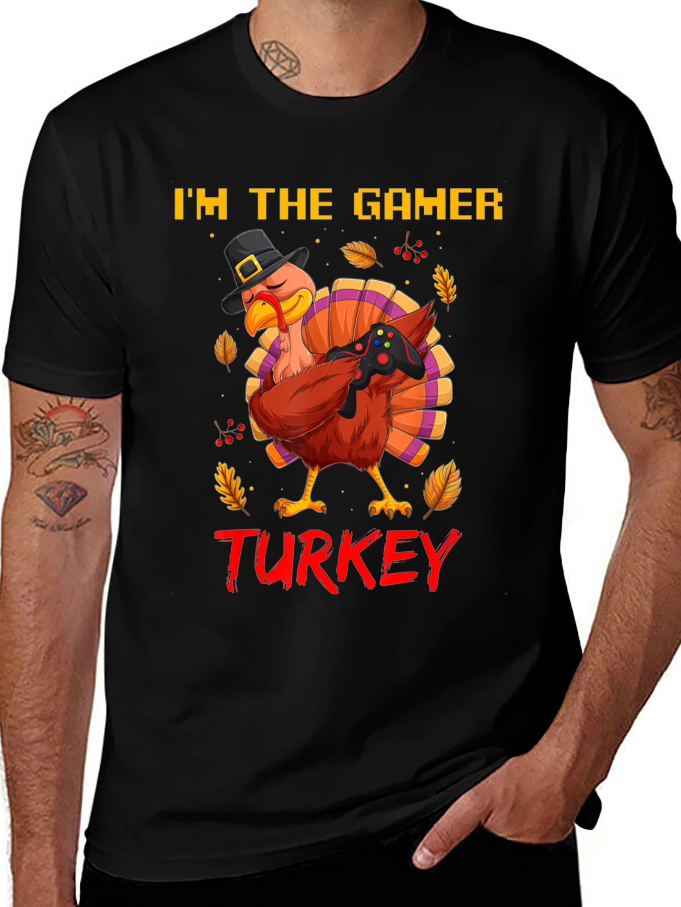 Variant 20 of Gamer Turkey Graphic T-Shirt