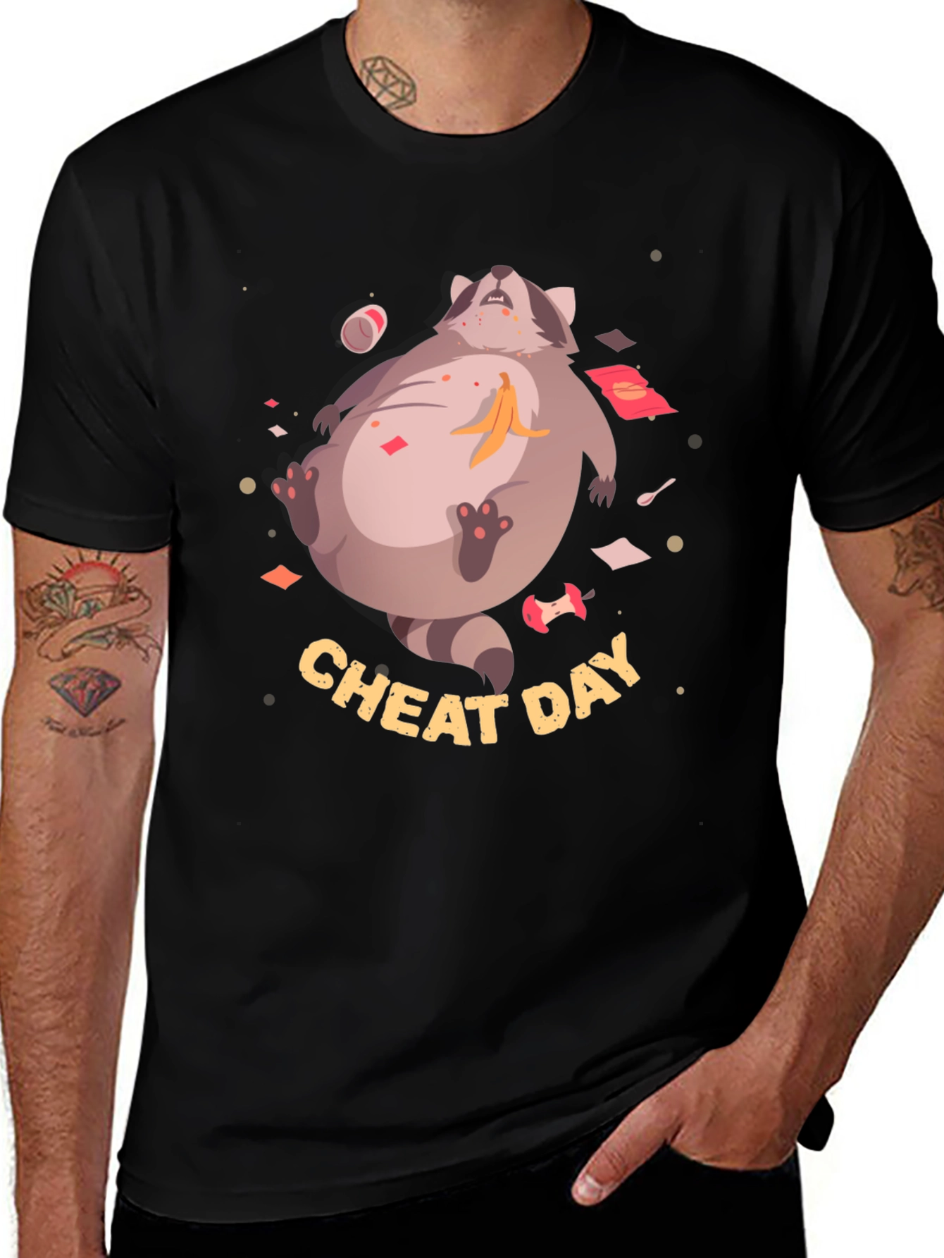 Variant 22 of Cheat Day Racoon Graphic Tee