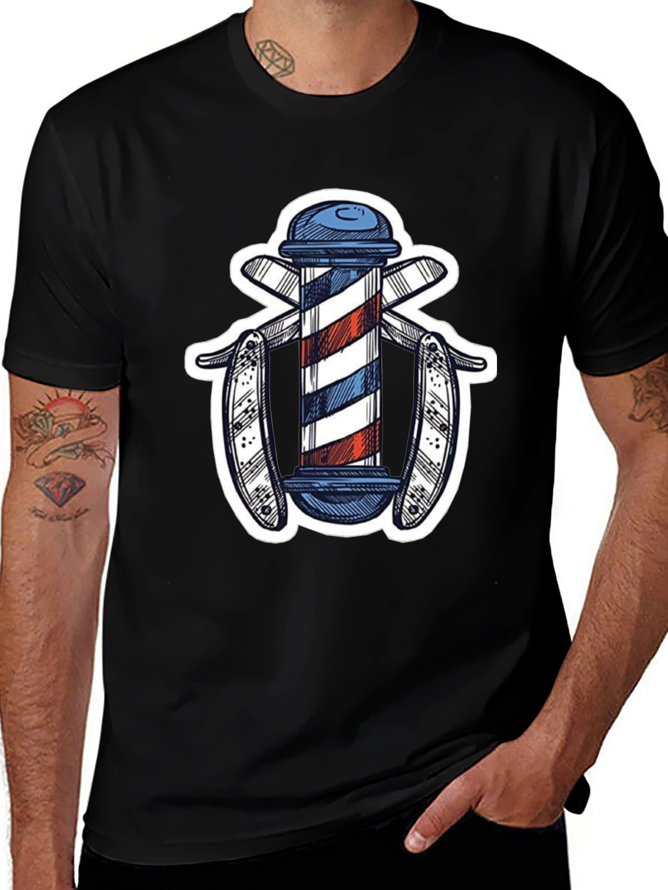 Variant 14 of Barber Pole T-Shirt - Stylish & Unique Design