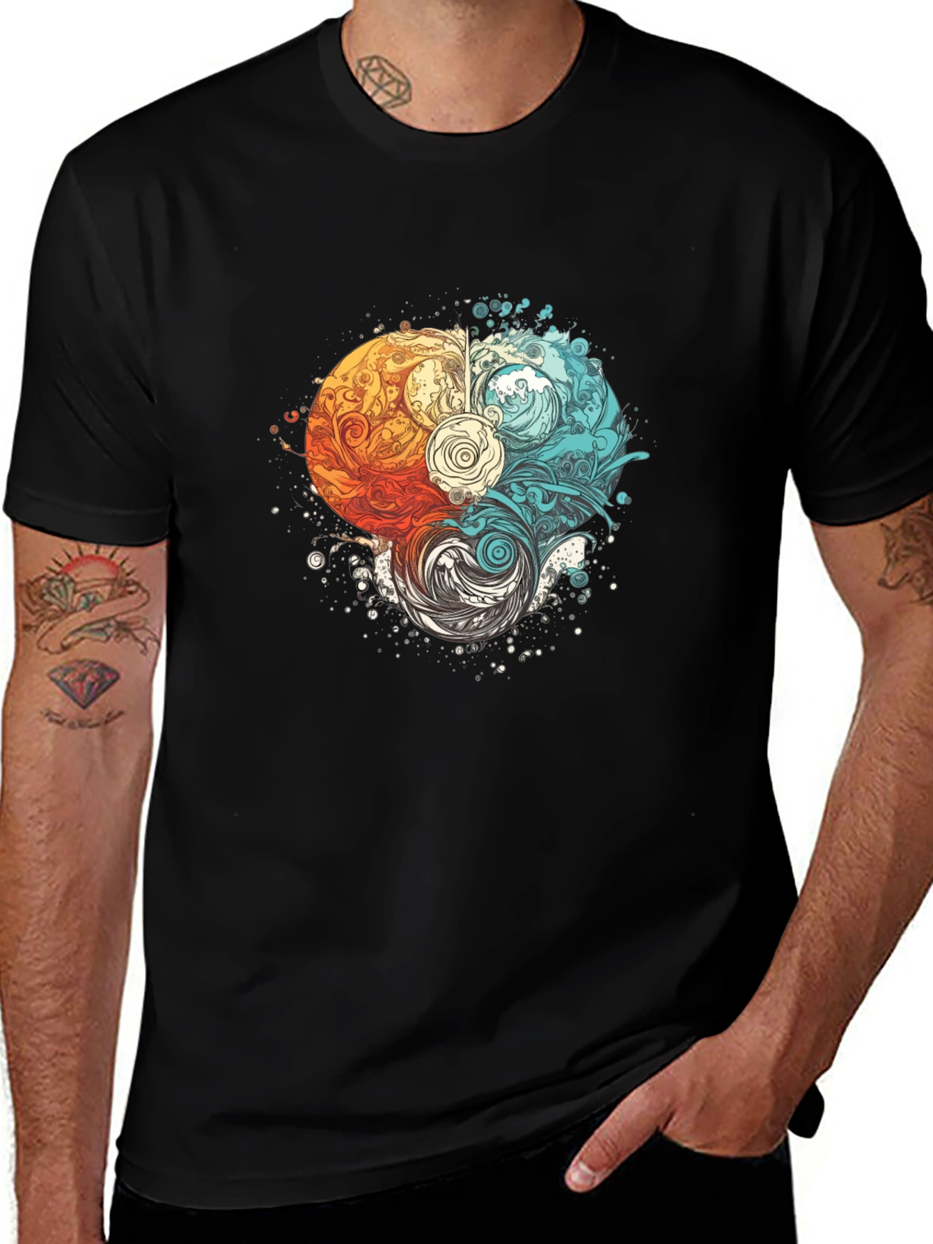 Yin Yang Elemental Tee - Balance in Style