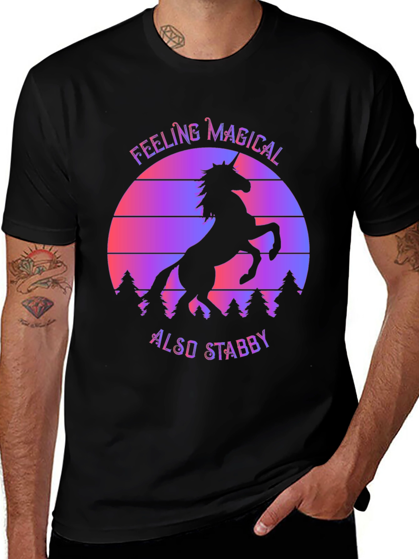 Variant 5 of Magical Stabby Unicorn Graphic Tee