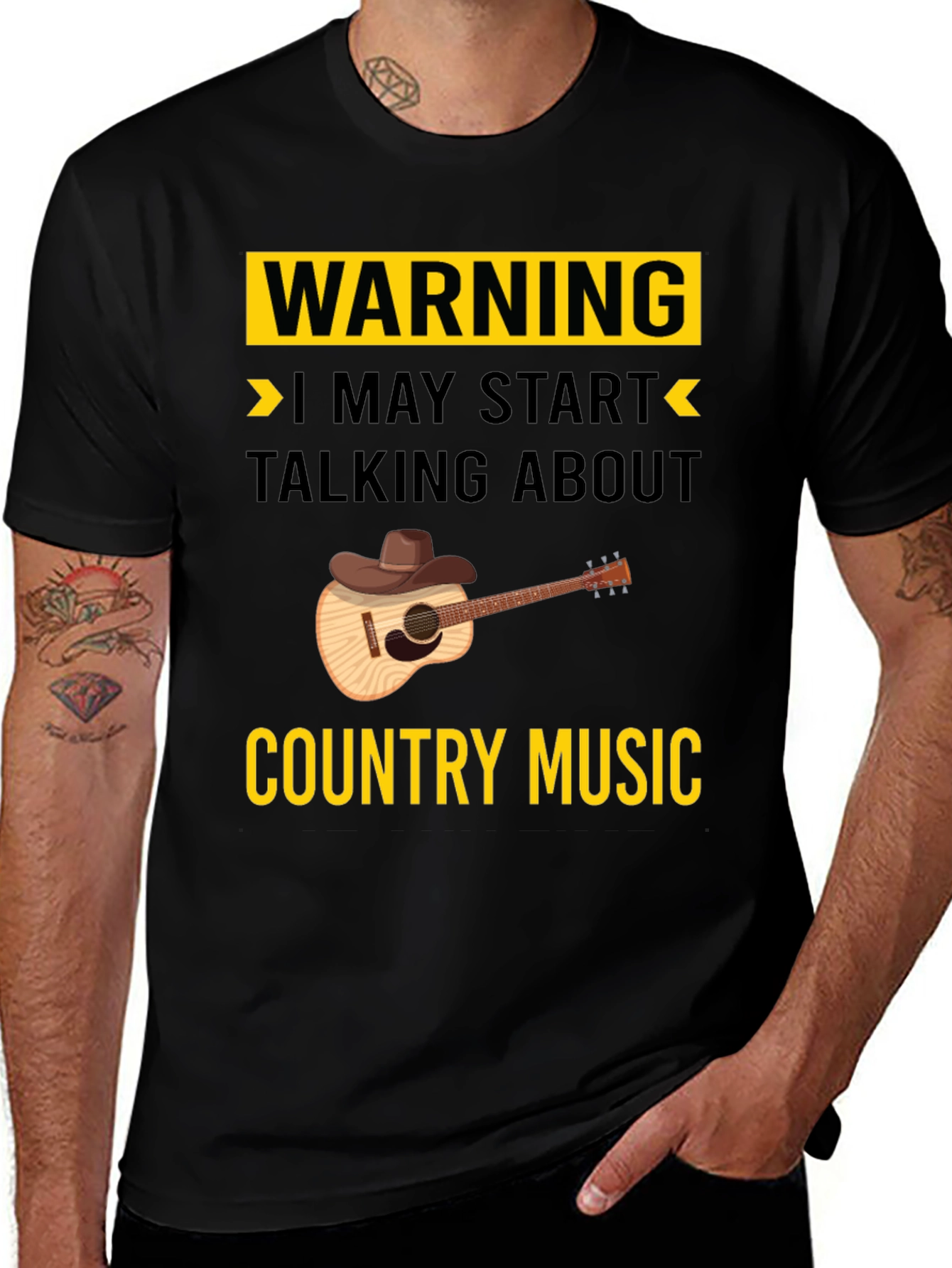 Variant 6 of Warning Country Music Graphic T-Shirt