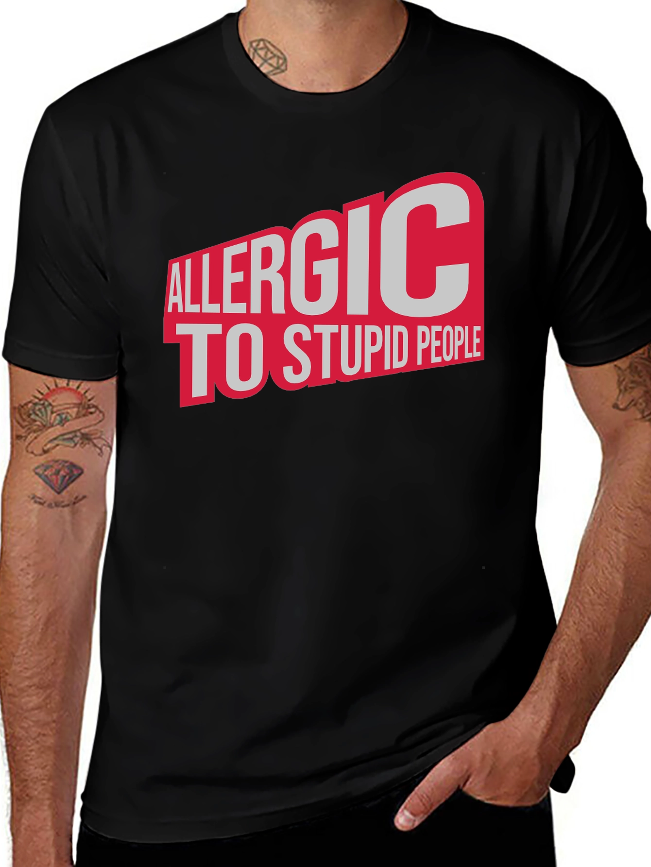 Variant 17 of Allergic to Stupid People Graphic T-Shirt