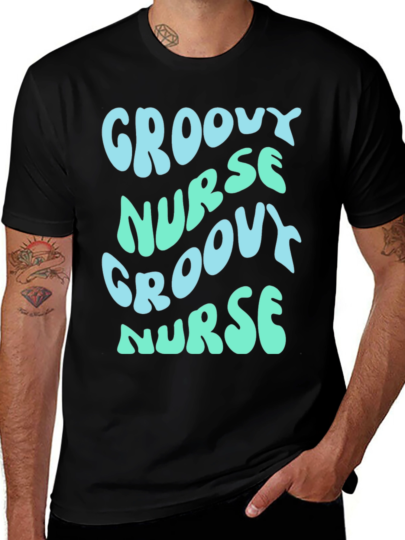 Variant 13 of Groovy Nurse Graphic T-Shirt - Retro Style