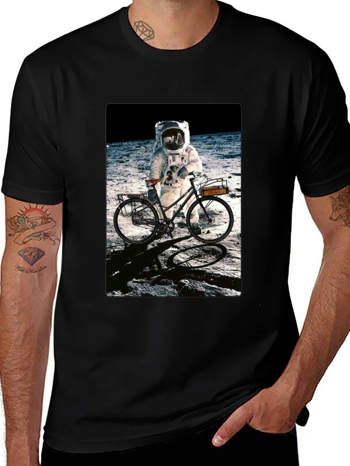 Variant 24 of Astronaut on Moon Bike Ride Graphic T-Shirt