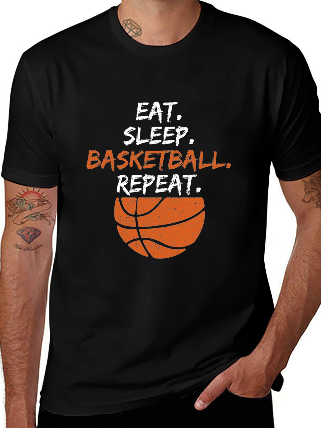 Variant 29 of Eat, Sleep, Basketball, Repeat Black T-Shirt