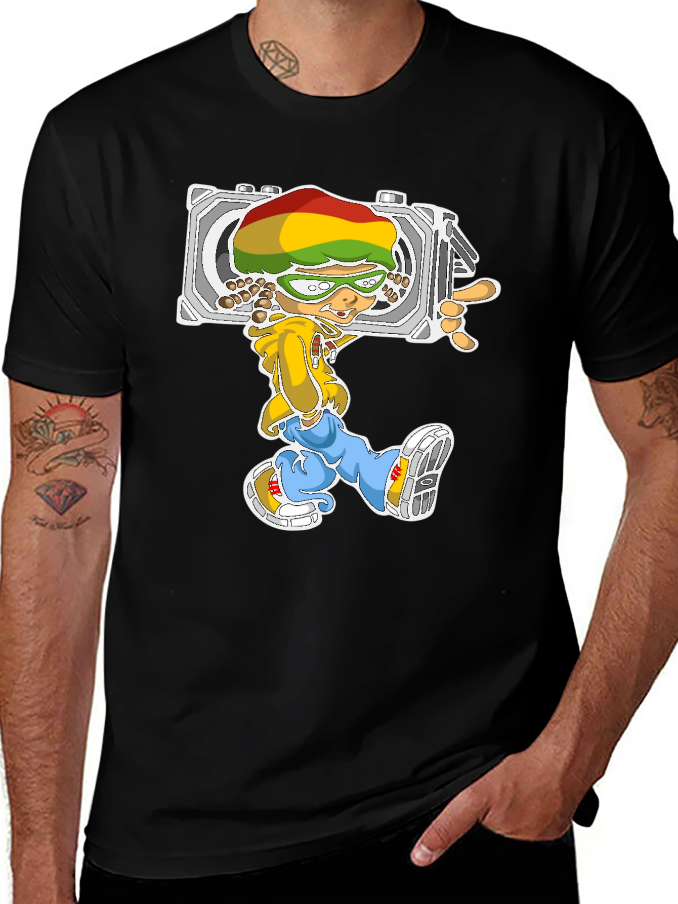 Rasta Cartoon Camera T-Shirt