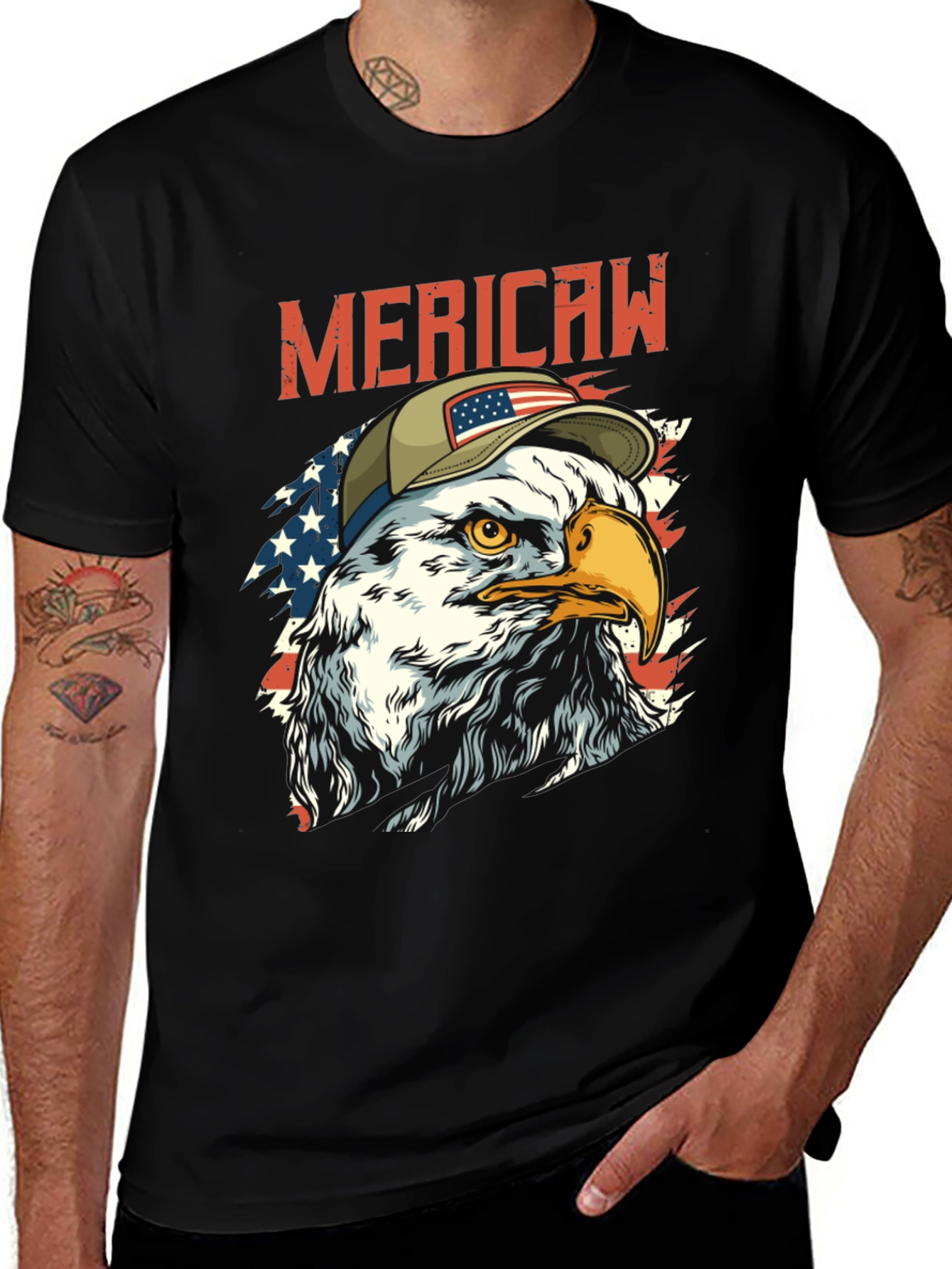 Variant 21 of Merica Eagle T-Shirt Patriotic American Flag