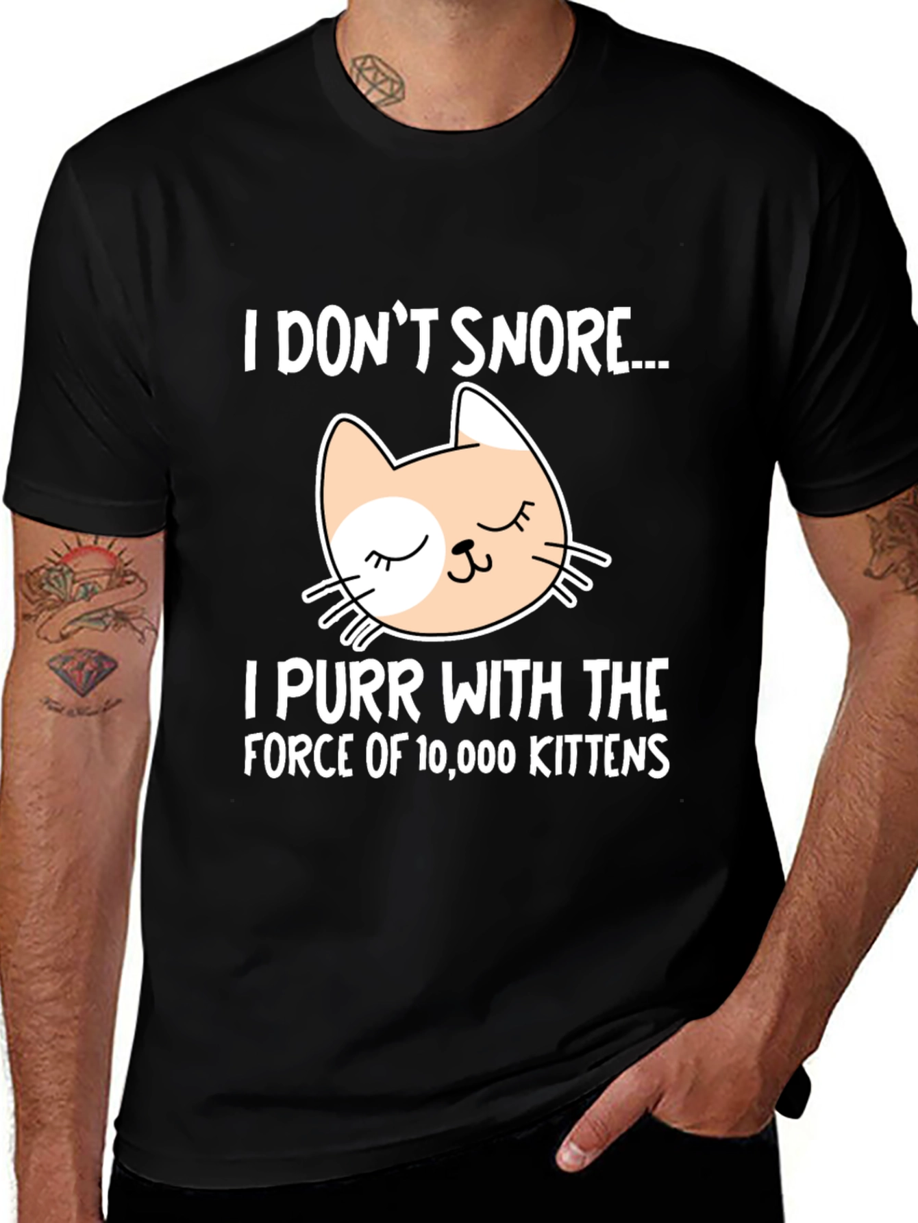 Variant 26 of Funny Cat Purr T-Shirt - I Don't Snore, I Purr