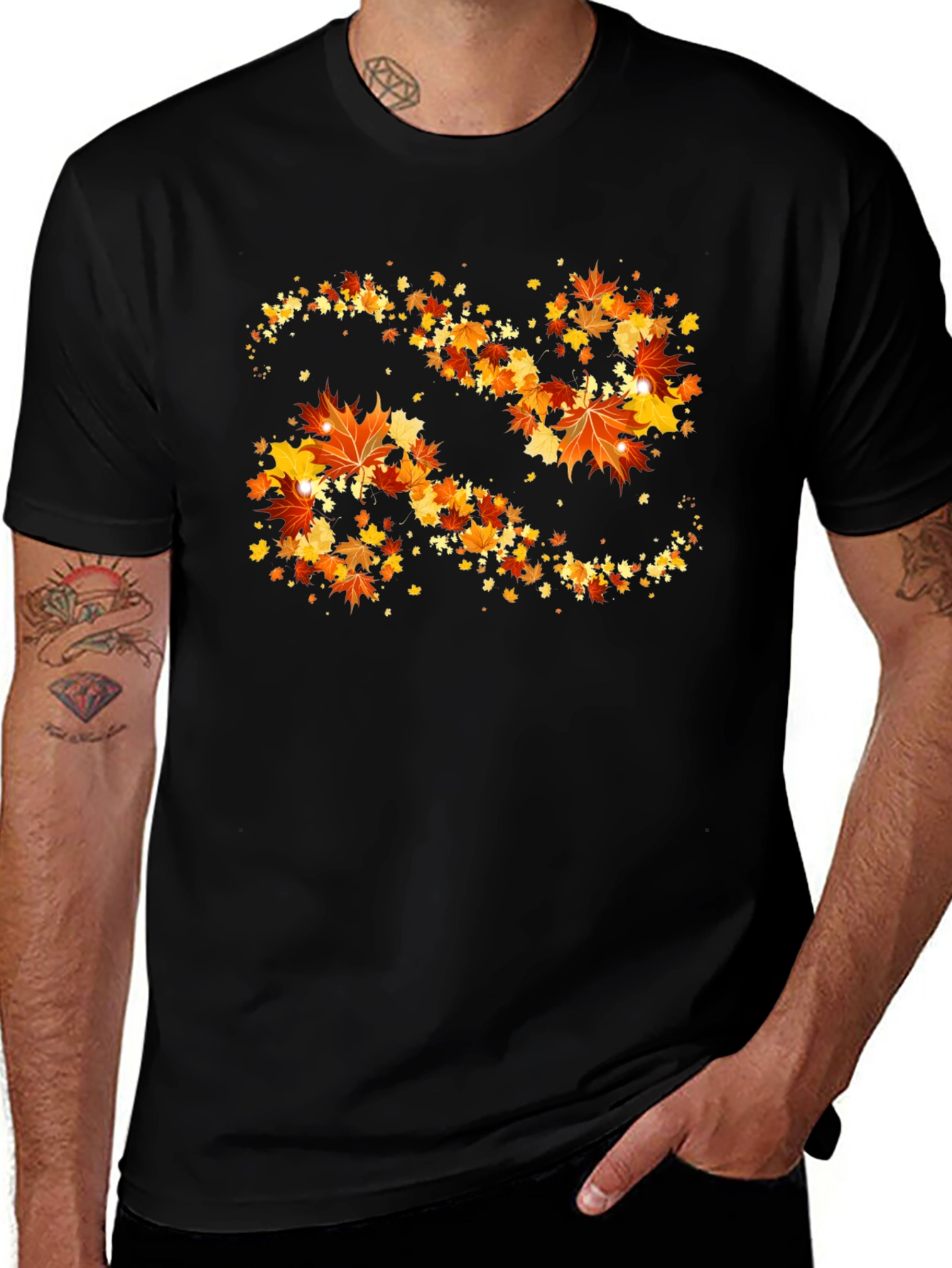 Variant 17 of Autumn Leaves Swirl Graphic T-Shirt