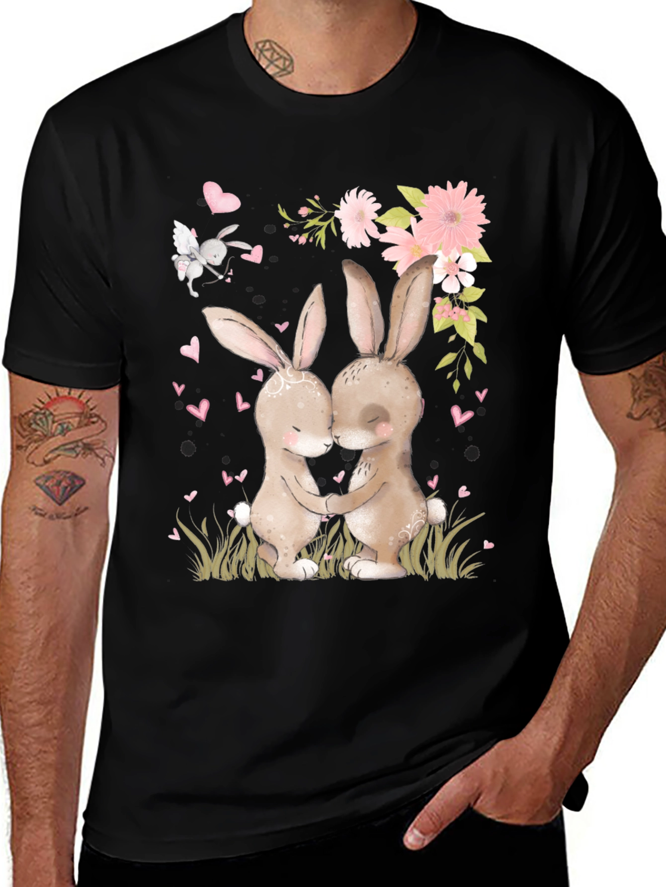 Variant 20 of Bunny Love Graphic Tee - Cute Animal Shirt