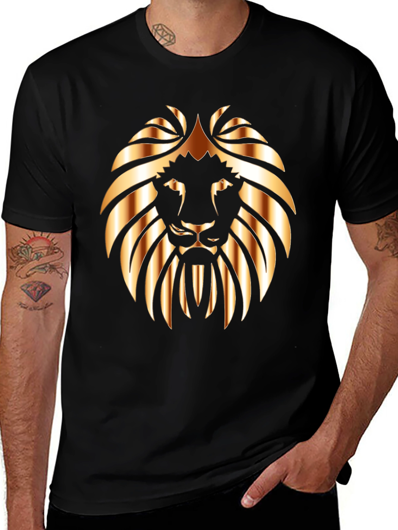 Variant 3 of Lion Graphic Black Tee - Bold Statement T-Shirt