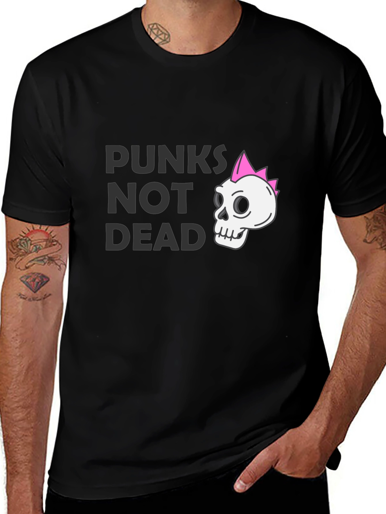 Variant 9 of Punk Skull Graphic T-Shirt - Punks Not Dead