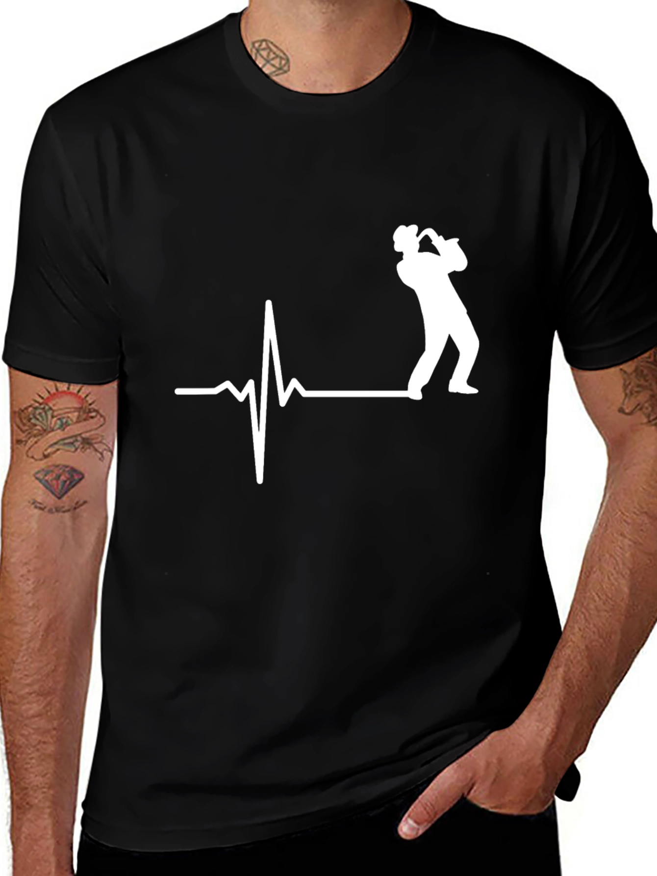 Variant 20 of Heartbeat Sax Player Graphic Tee