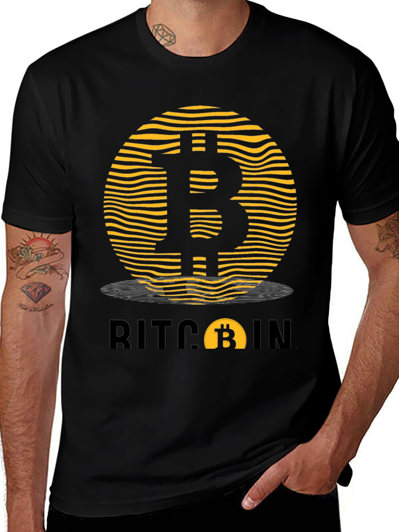 Variant 7 of Bitcoin Sunset Graphic T-Shirt