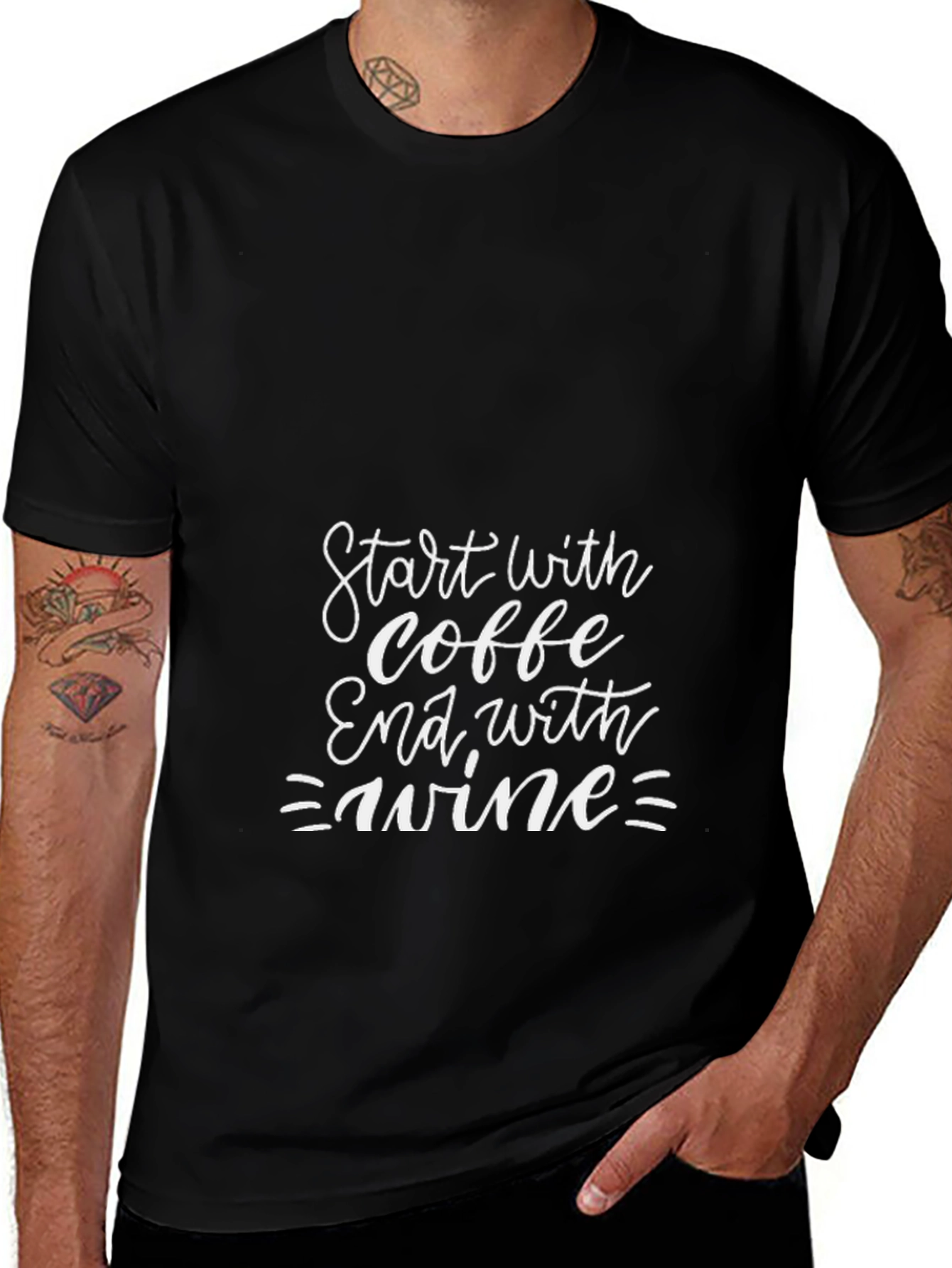Variant 22 of Coffee Then Wine Graphic T-Shirt