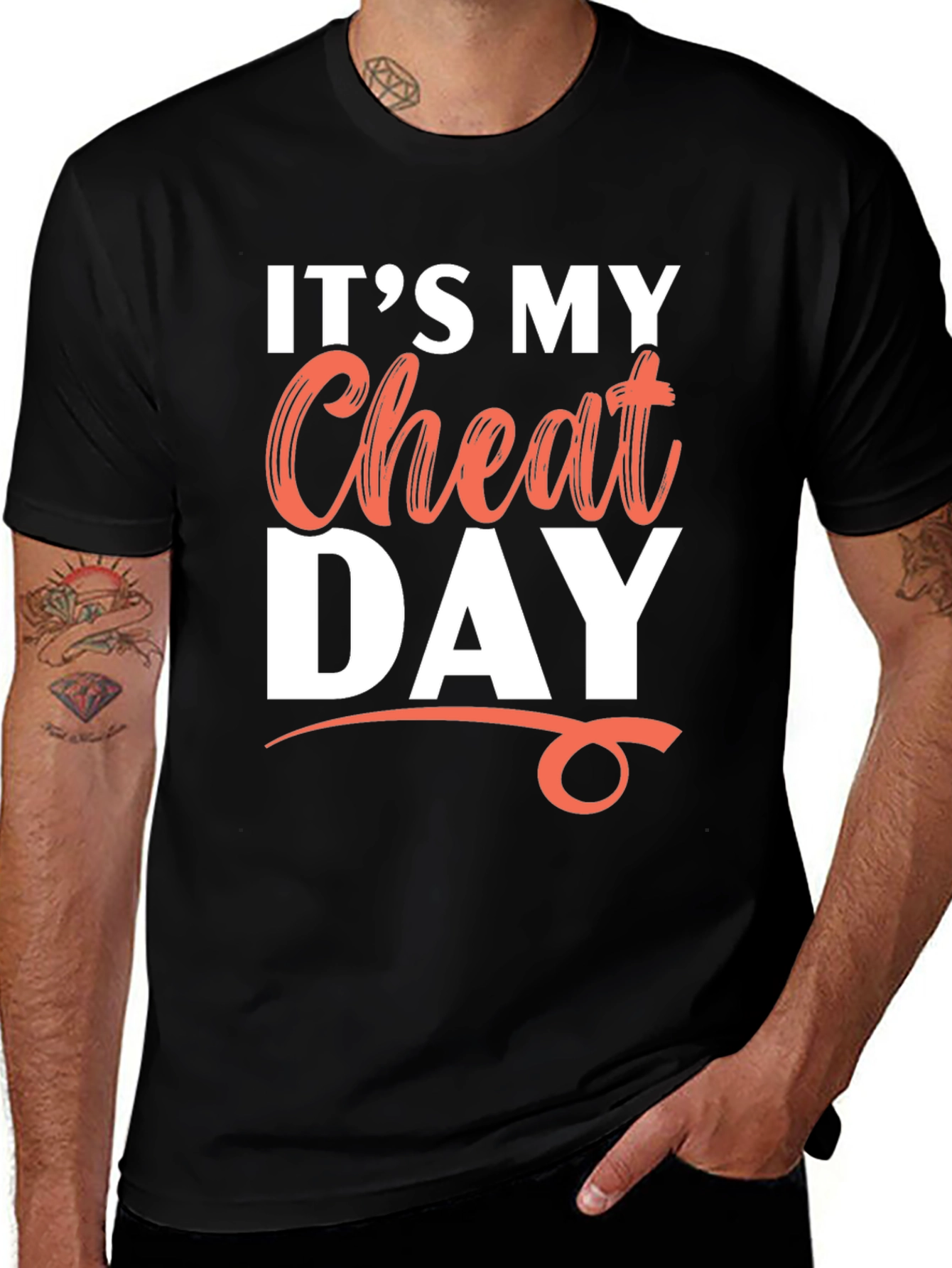 Variant 22 of It's My Cheat Day Black Graphic T-Shirt
