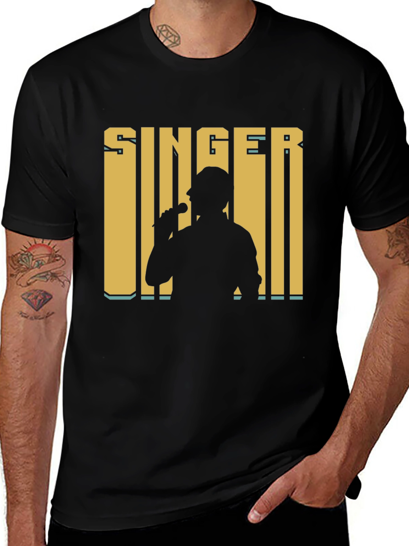 Variant 29 of Singer Graphic Tee - Black Cotton T-Shirt