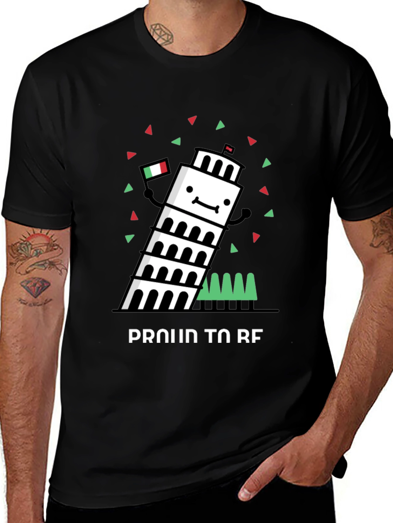 Variant 5 of Proud Italian Pisa Tower Graphic Tee