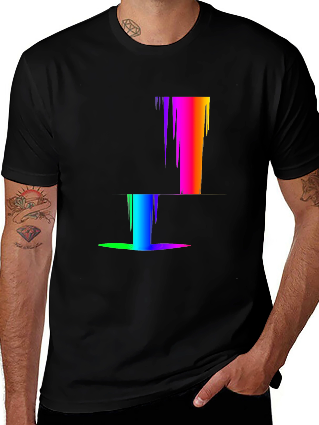 Variant 26 of Rainbow Pixel Glitch T-Shirt - Modern Abstract Design