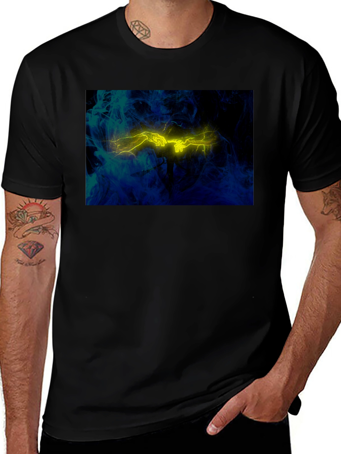 Variant 16 of Electric Touch Graphic T-Shirt - Modern Art Tee