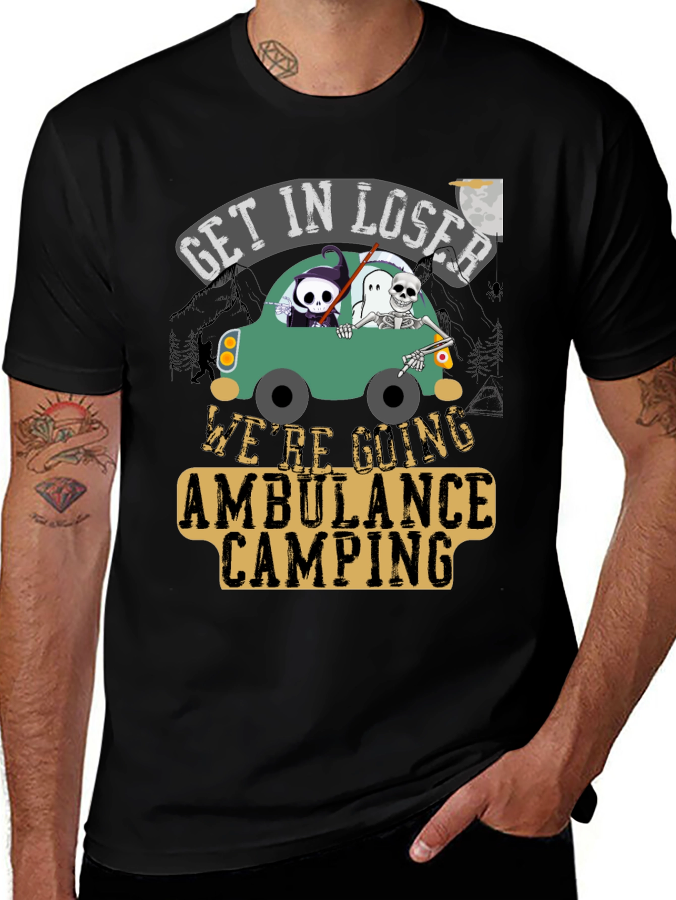 Variant 30 of Get In Loser Ambulance Camping T-Shirt