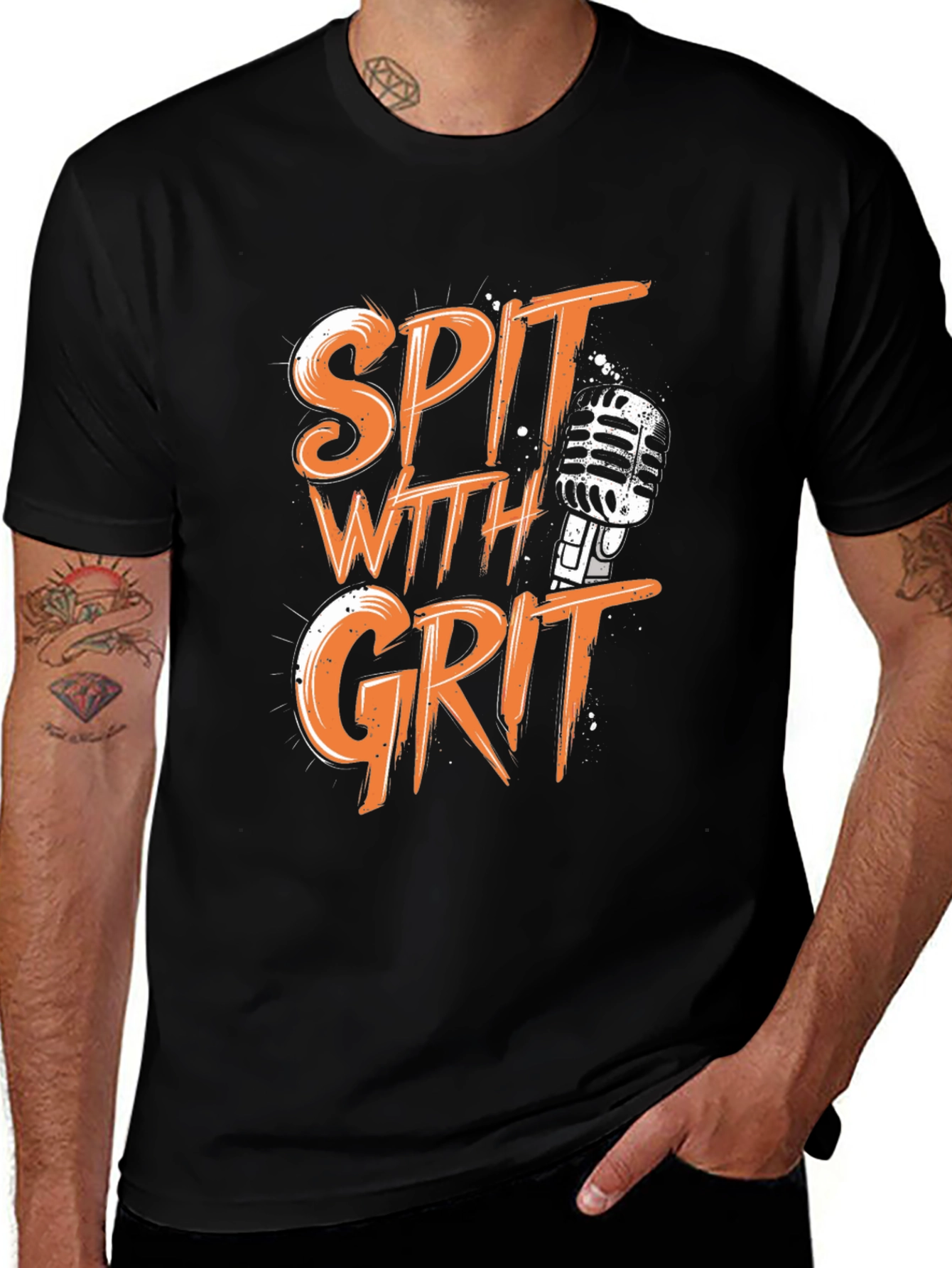 Variant 21 of Spit With Grit Graphic Tee - Vintage Microphone Design