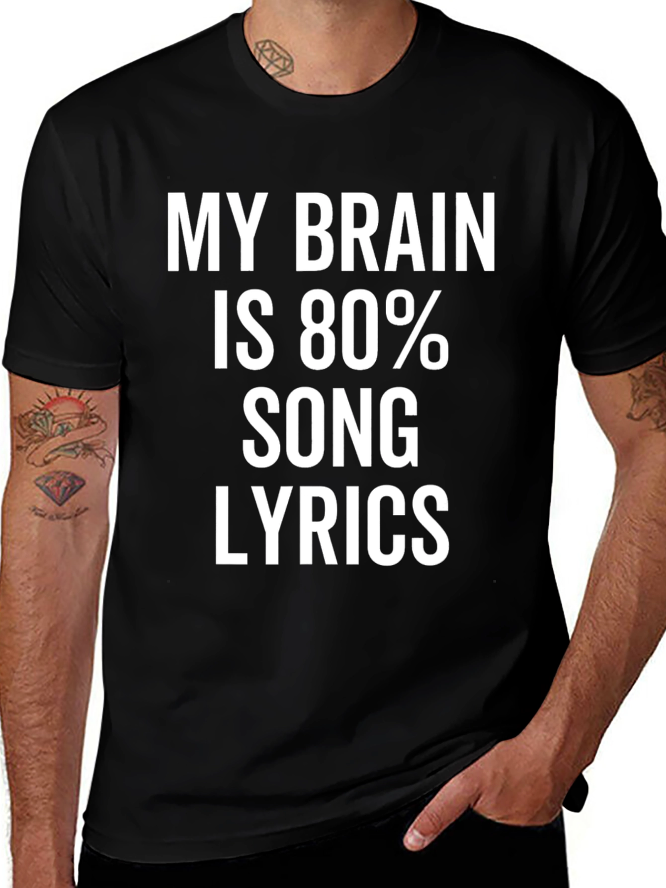 My Brain is 80% Song Lyrics T-Shirt