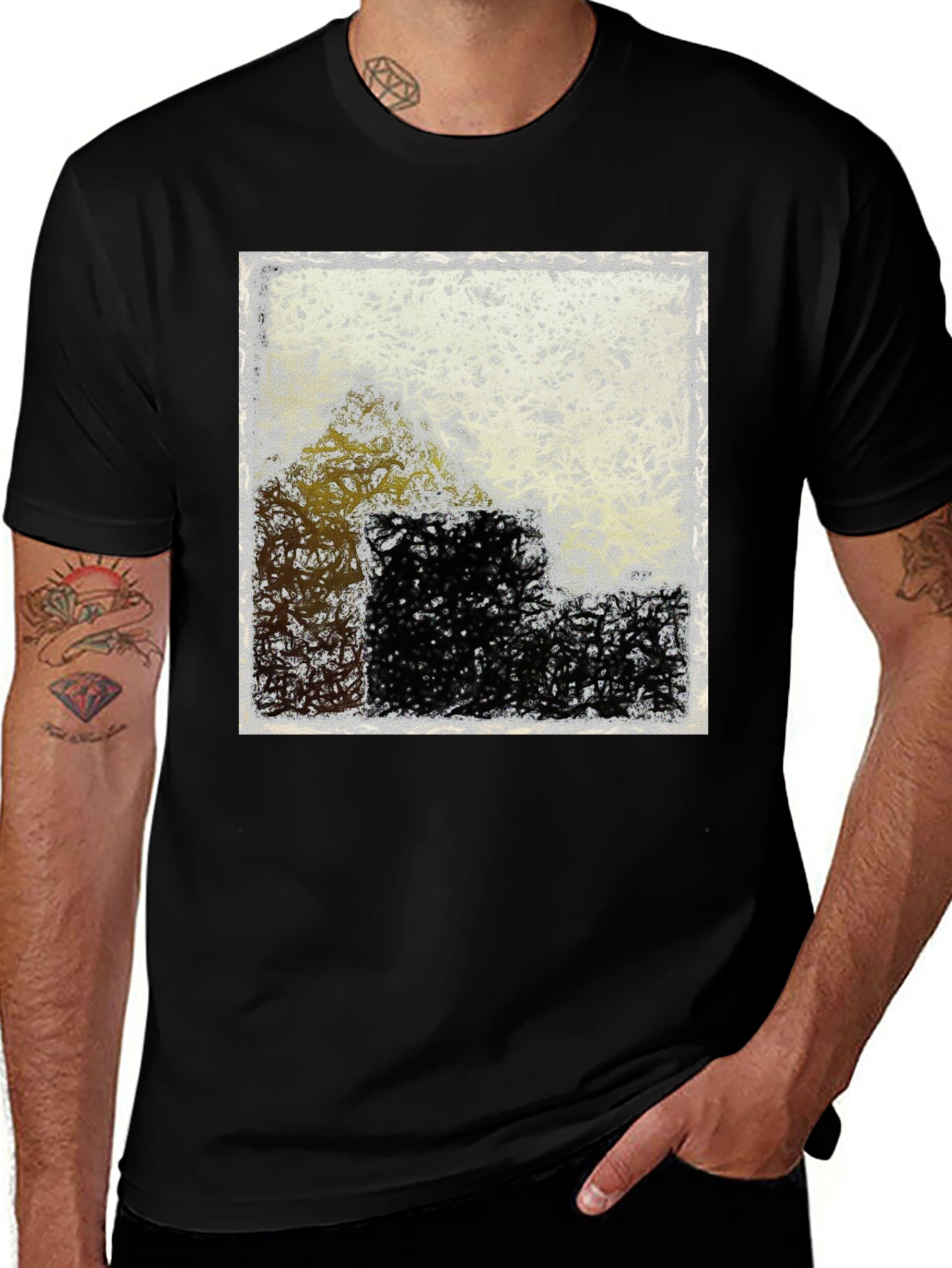 Variant 28 of Abstract Geometric Art Print Black T-Shirt