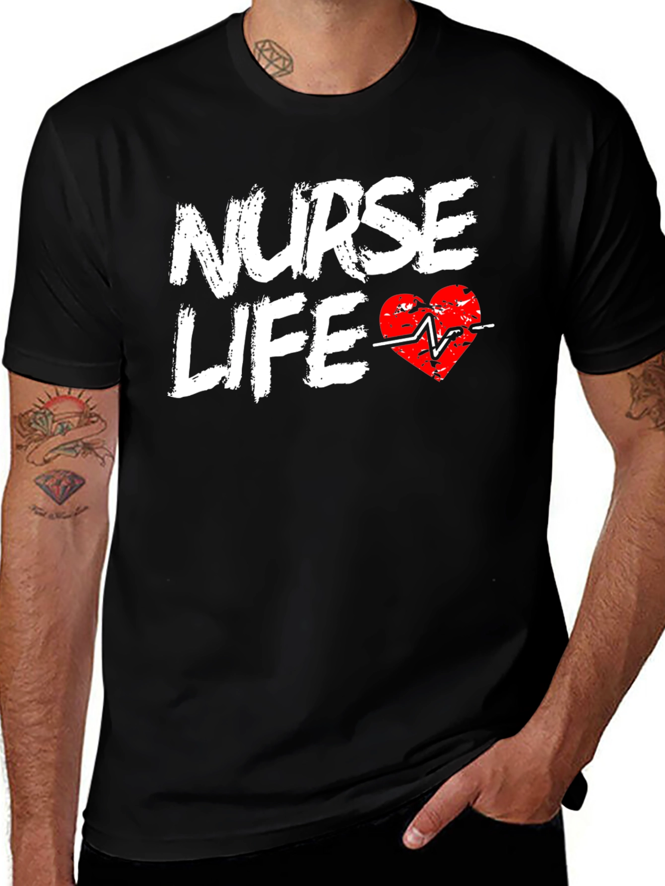 Variant 15 of Nurse Life Graphic Tee - Black Cotton Comfort
