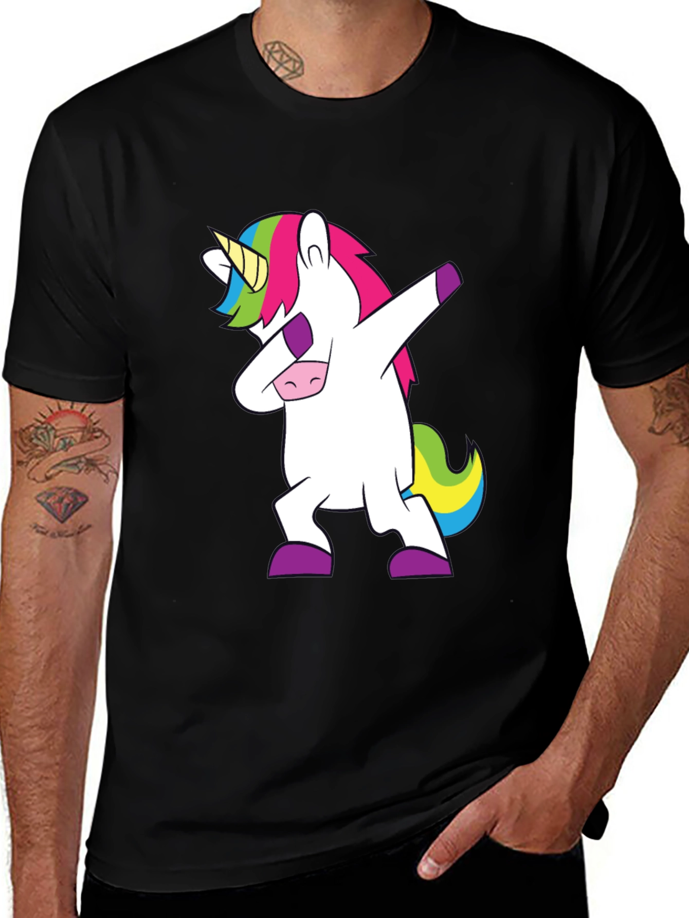 Variant 2 of Dabbing Unicorn Graphic Tee - Black