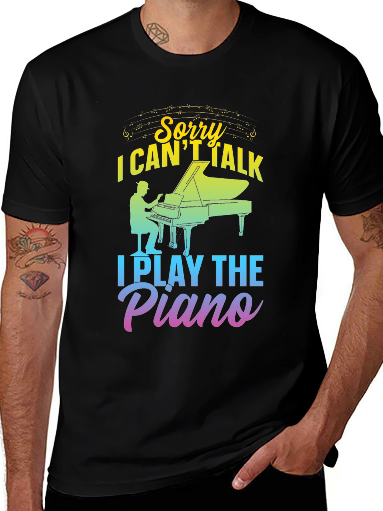 Variant 7 of Sorry I Can't Talk Piano T-Shirt