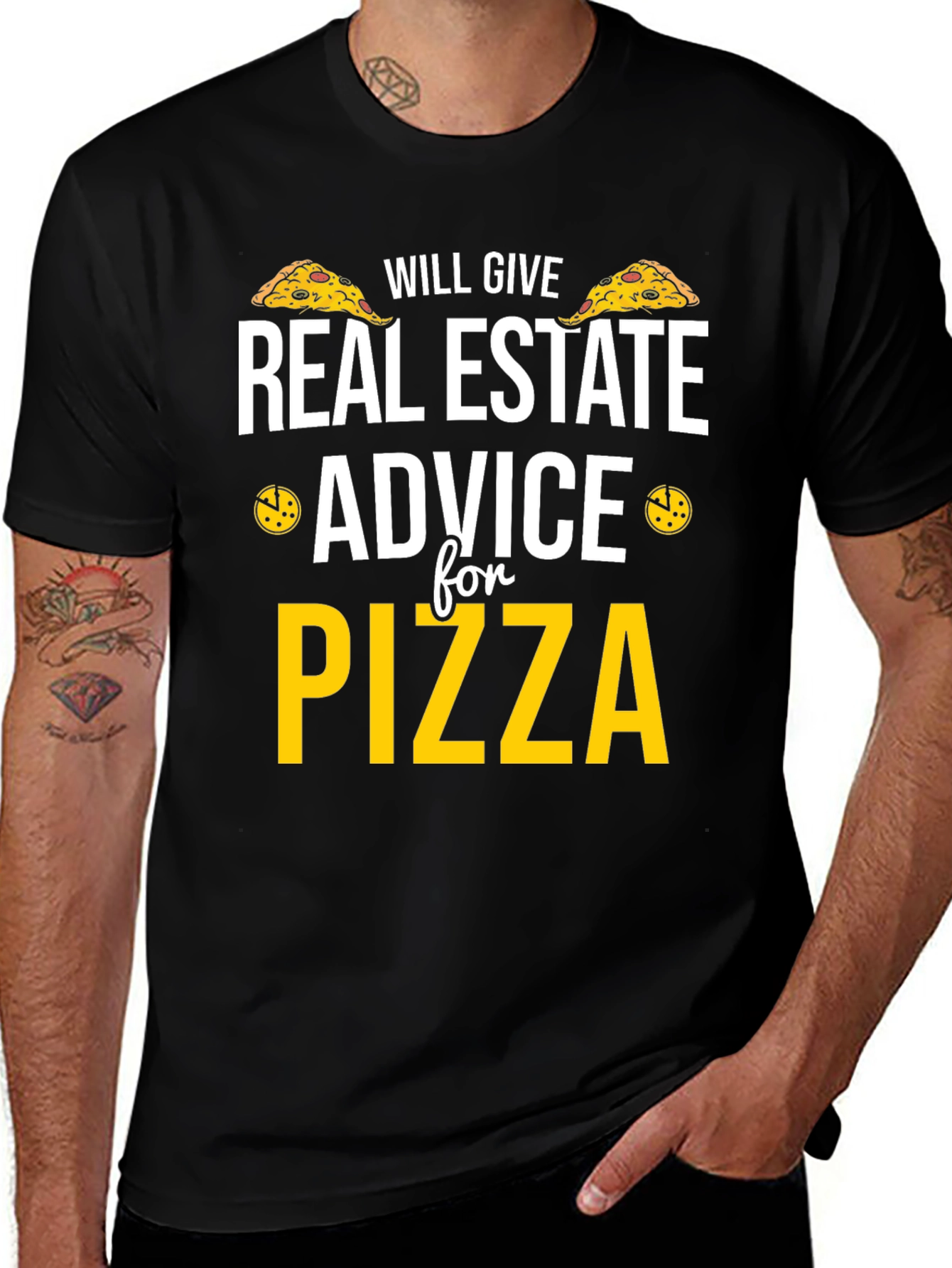 Variant 26 of Real Estate Advice for Pizza Funny Graphic Tee