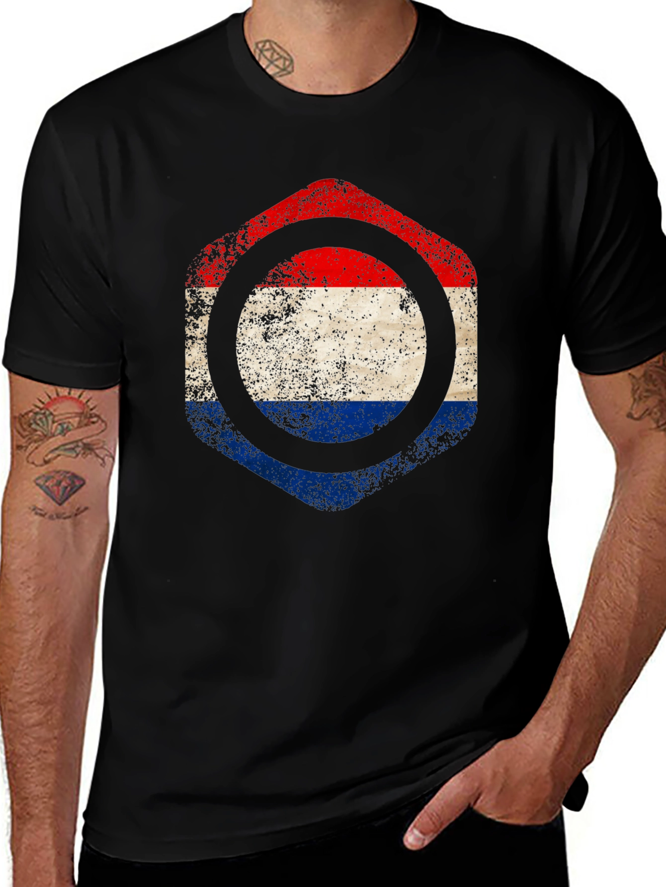 Netherlands Flag Hexagon T-Shirt