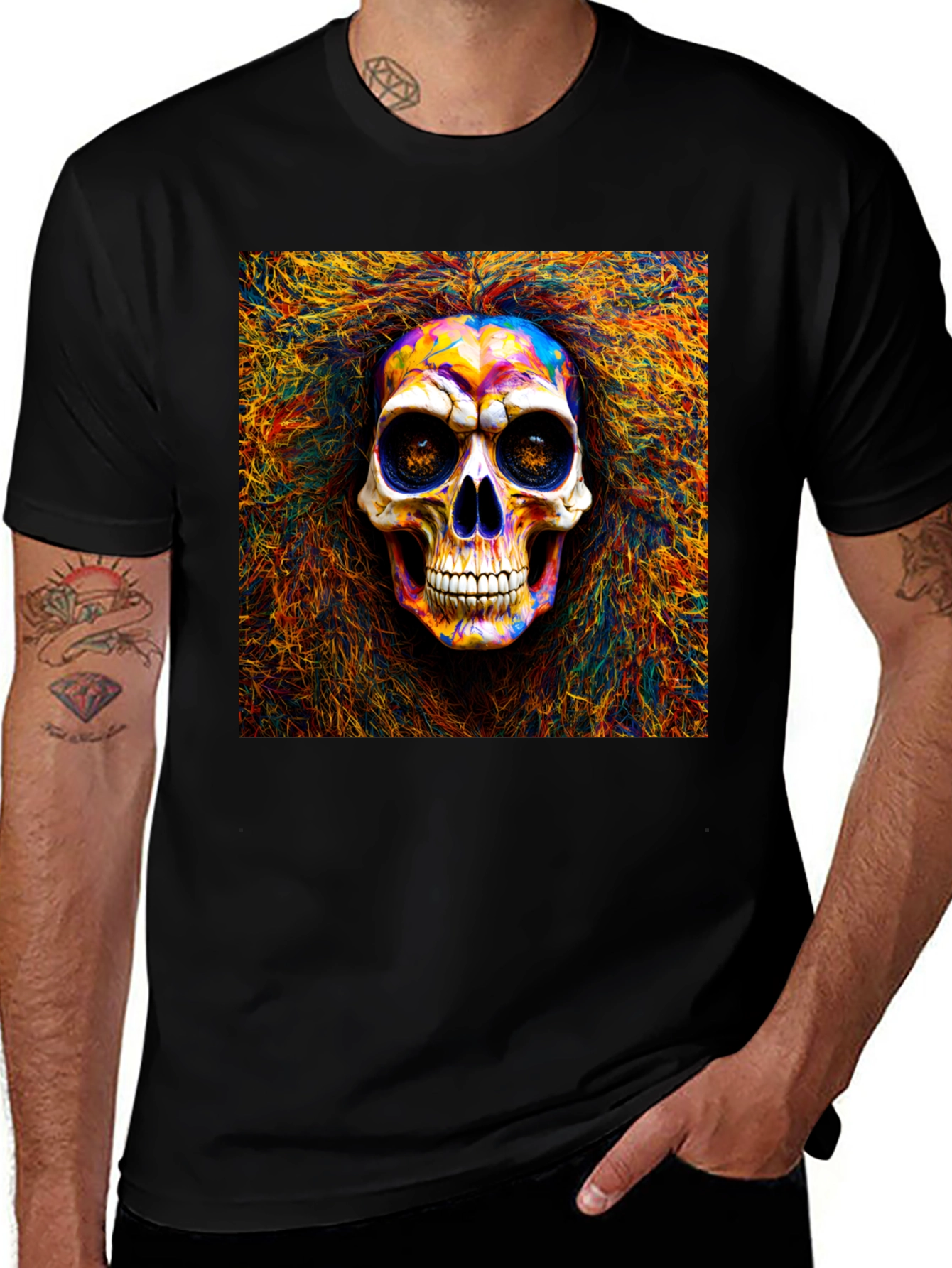 Variant 24 of Psychedelic Skull Graphic T-Shirt
