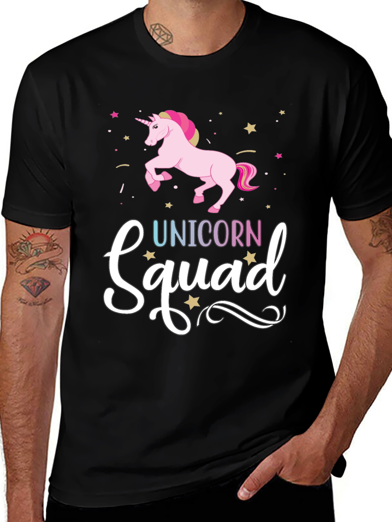 Variant 10 of Unicorn Squad Black Graphic Tee