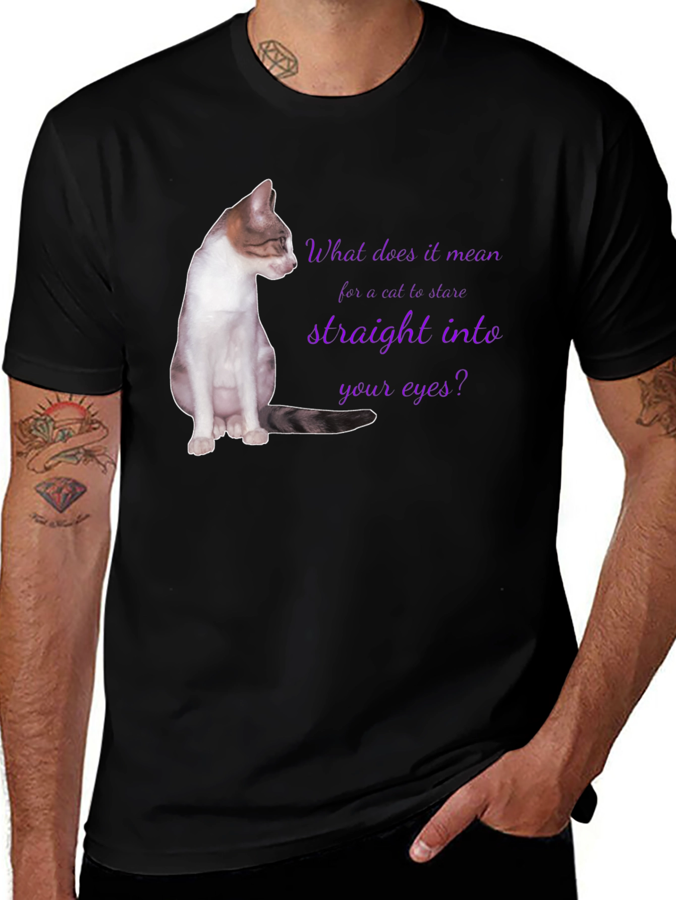 Variant 10 of Cat Stare T-Shirt - Unique Design