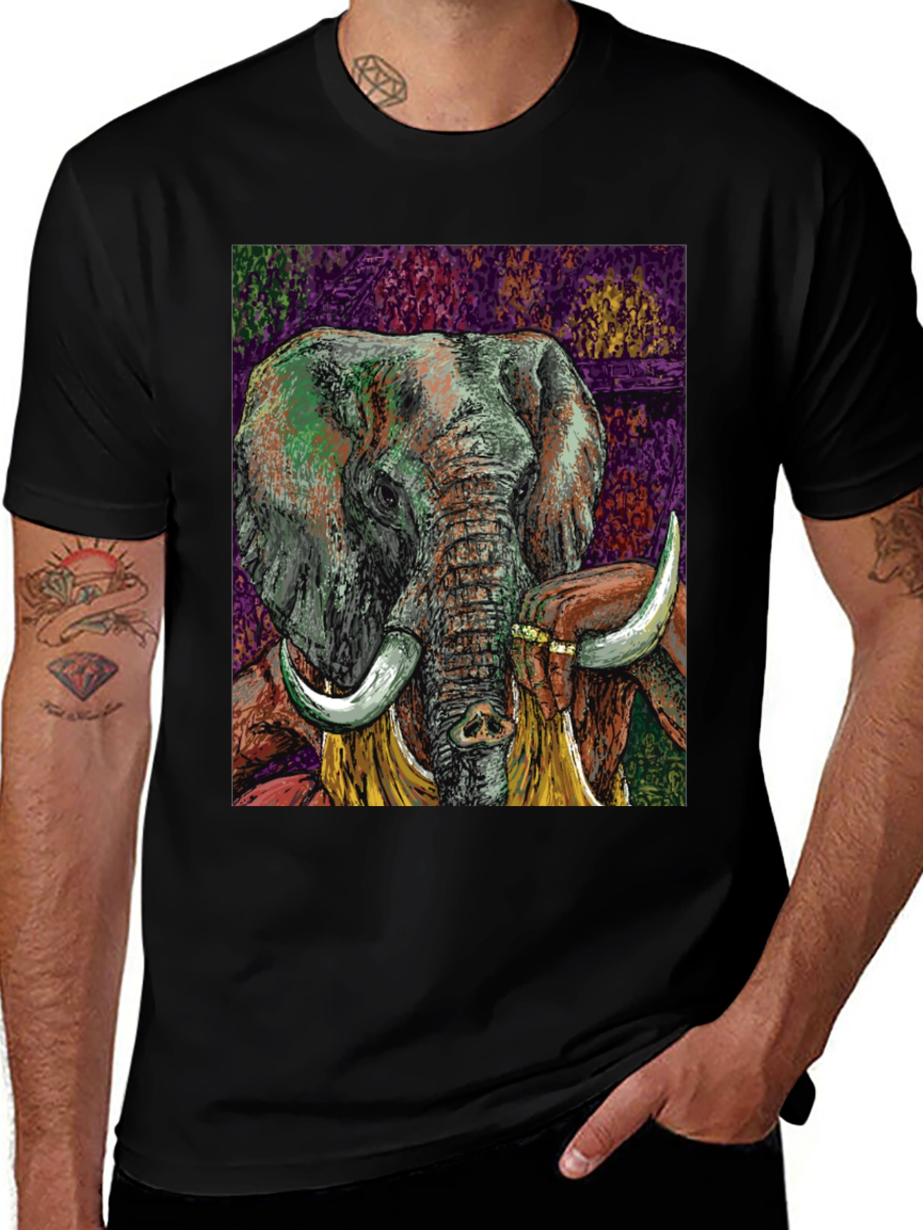 Variant 8 of Elephant Art Graphic T-Shirt