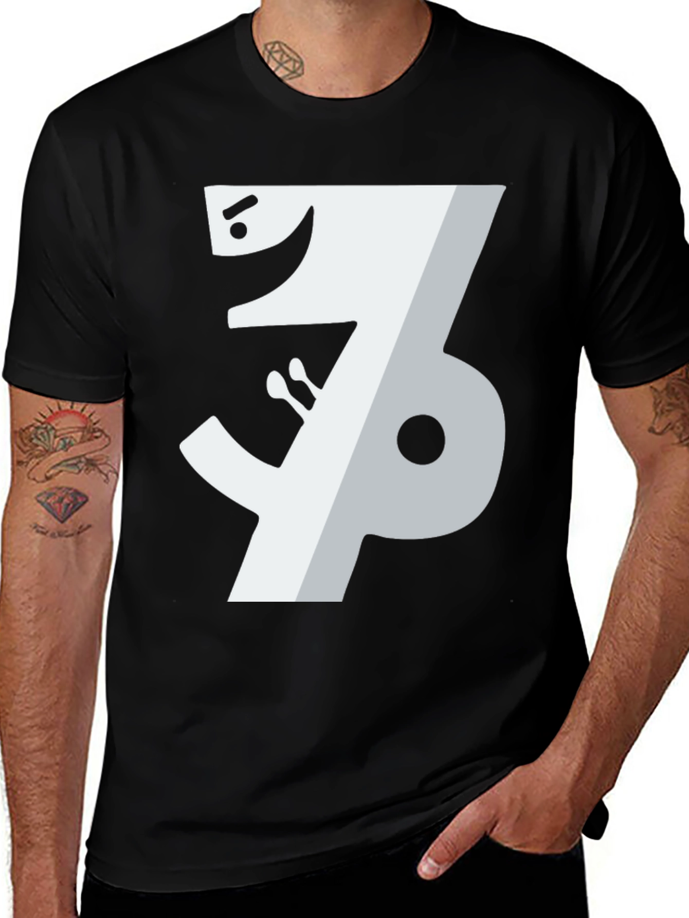 Variant 10 of Abstract Graphic Print Black T-Shirt