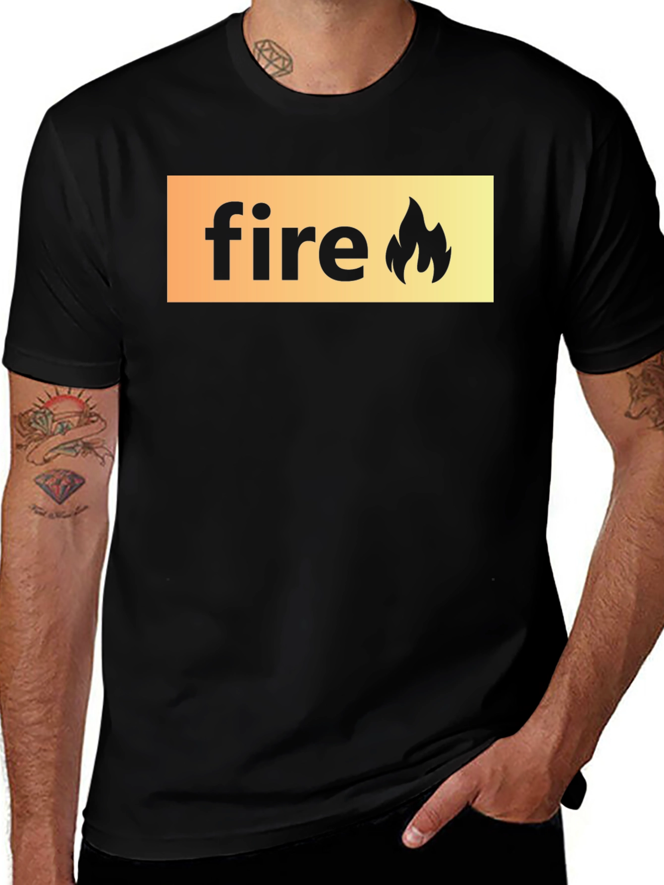 Variant 19 of Fire Graphic Black T-Shirt