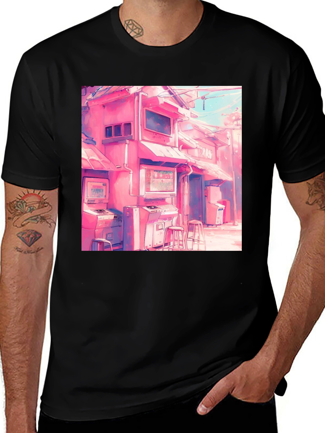 Retro Arcade T-Shirt - Vaporwave Design