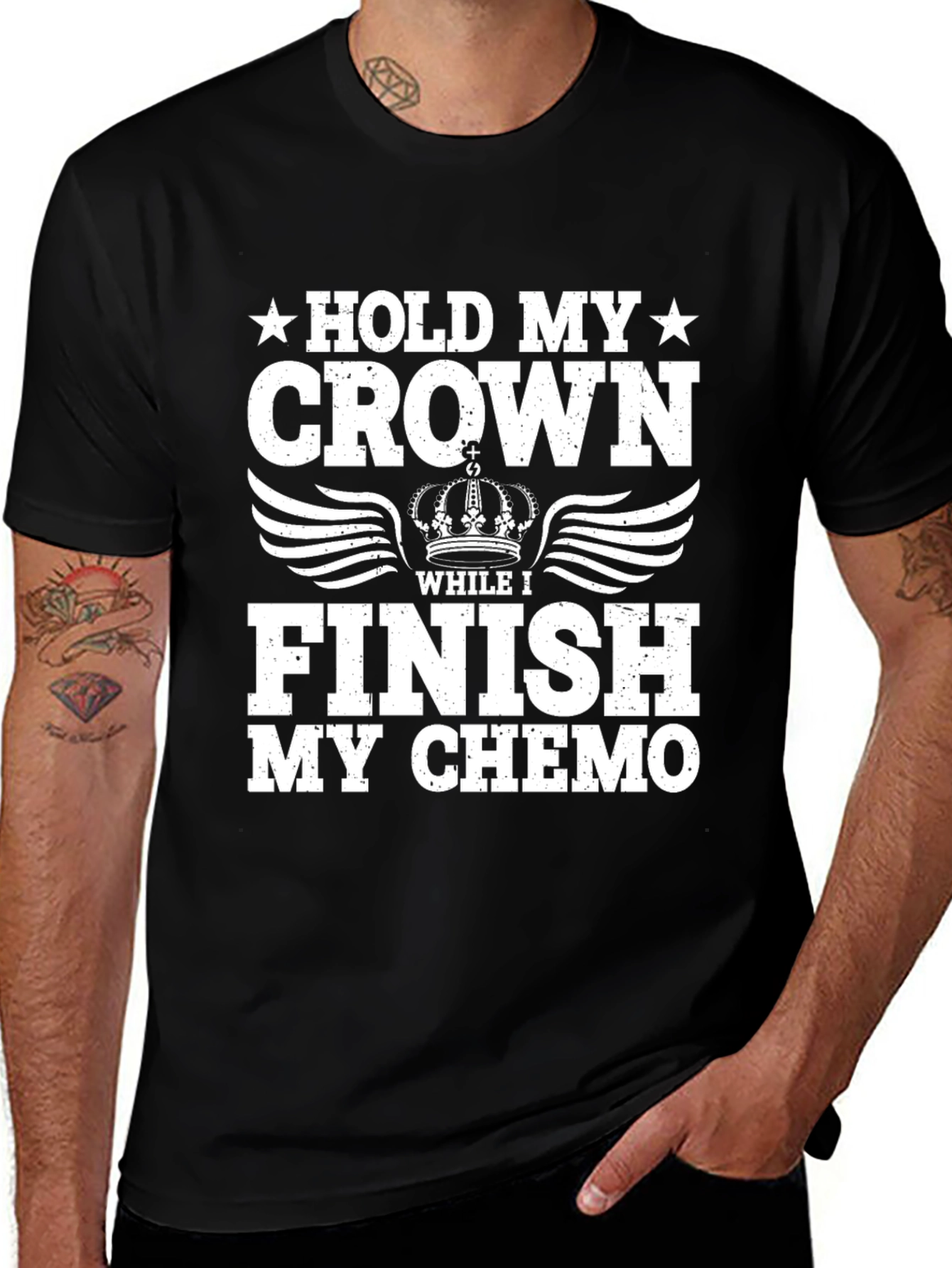 Variant 10 of Hold My Crown Chemo T-Shirt - Cancer Support