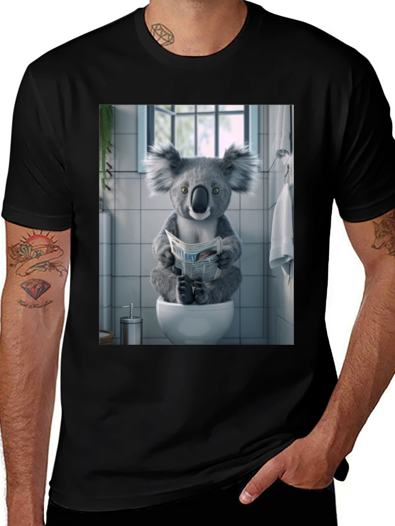 Variant 29 of Koala Toilet Newspaper T-Shirt