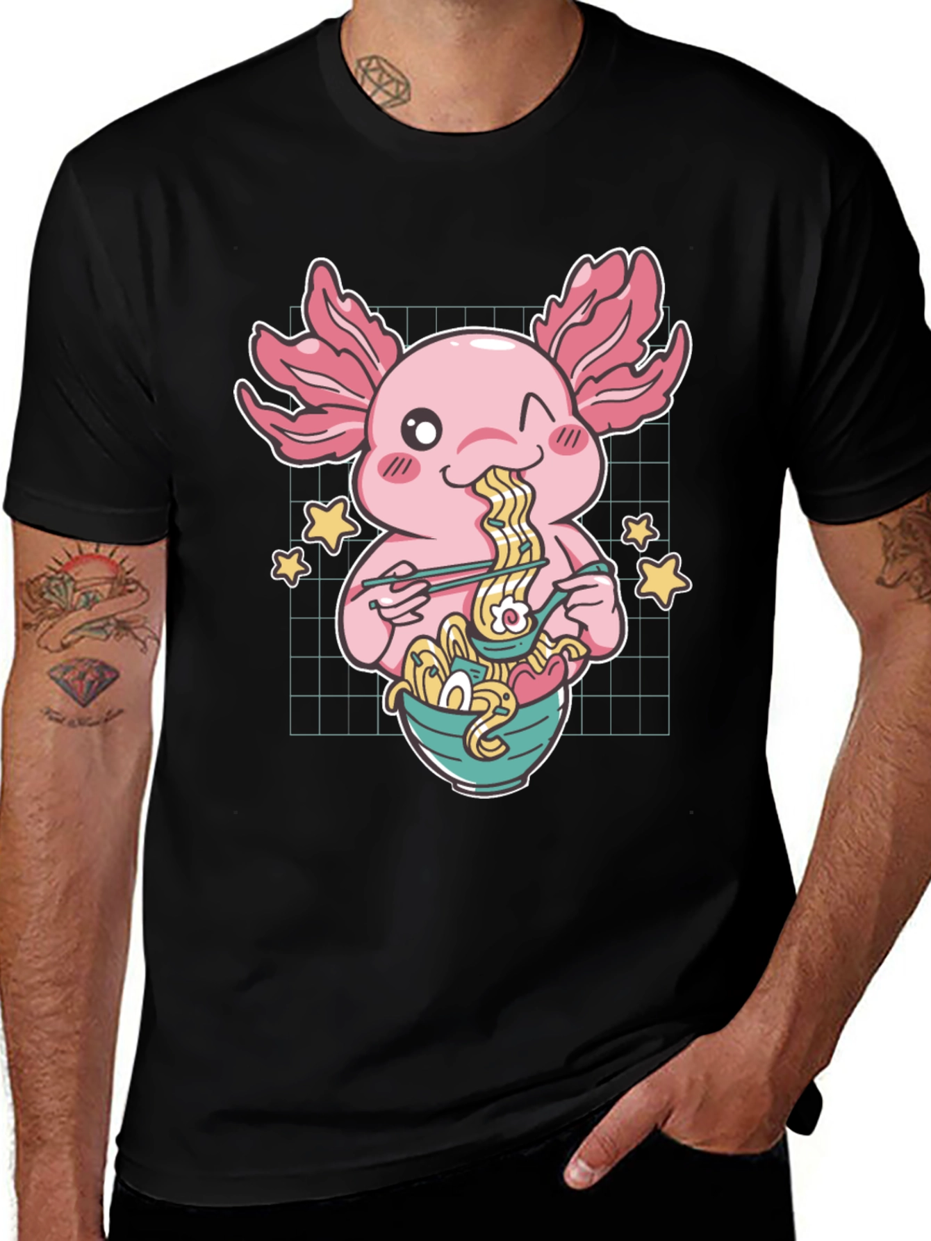 Variant 7 of Axolotl Ramen T-Shirt - Cute Anime Style